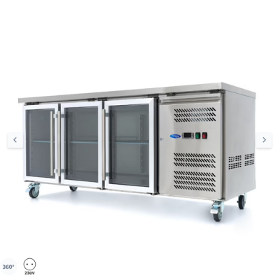  Ψυγείο πάγκου - 180cm - 3 γυάλινες πόρτες